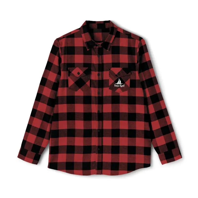 Red and black plaid flannel shirt from Even Keel in Olive Black 3XL size