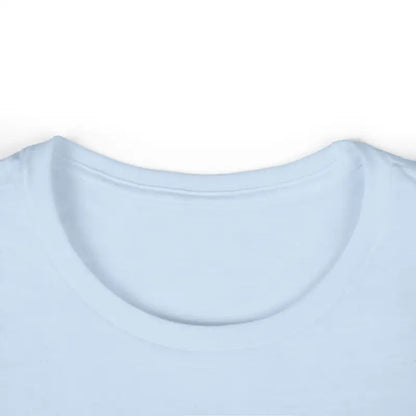 Light blue T-shirt neckline from Family Vibes Women’s Softstyle Tee for family celebrations