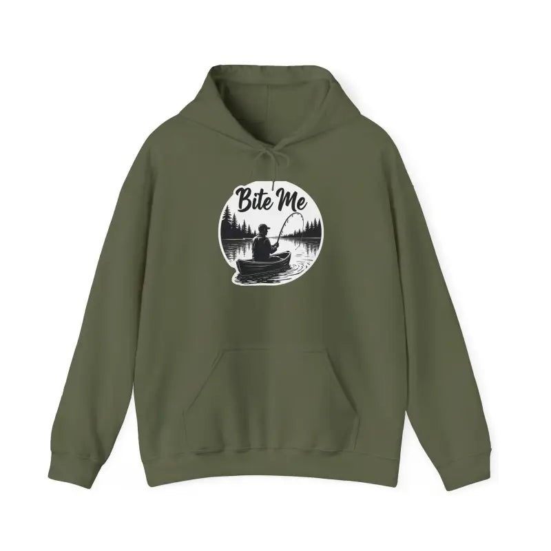 Fishing Bite Me Unisex Heavy Blend Hoodie for Anglers Comfort - Ocean State Styles