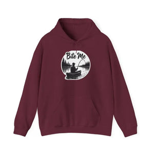 Fishing Bite Me Unisex Heavy Blend Hoodie for Anglers Comfort - Ocean State Styles