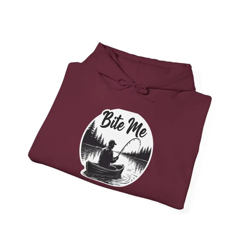 Fishing Bite Me Unisex Heavy Blend Hoodie for Anglers Comfort - Ocean State Styles