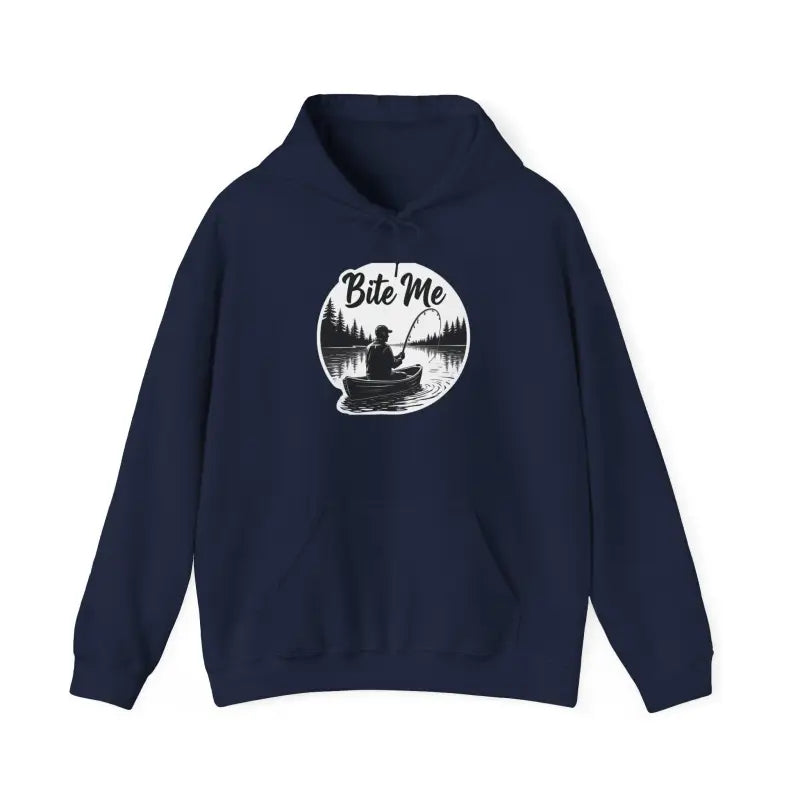 Fishing Bite Me Unisex Heavy Blend Hoodie for Anglers Comfort - Ocean State Styles