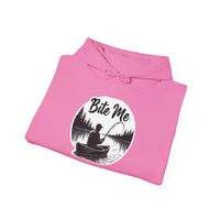 Fishing Bite Me Unisex Heavy Blend Hoodie for Anglers Comfort - Ocean State Styles