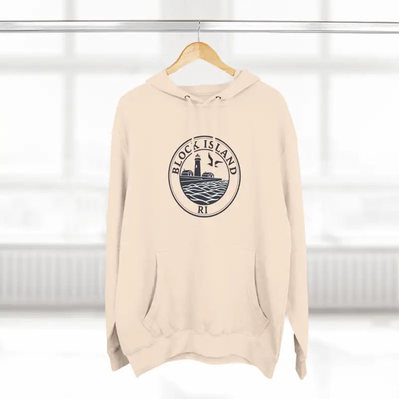Fleece Hoodie Block Island Rhode Island Lighthouse Unisex Sweatshirt - Ocean State Styles