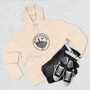 Fleece Hoodie Block Island Rhode Island Lighthouse Unisex Sweatshirt - Ocean State Styles