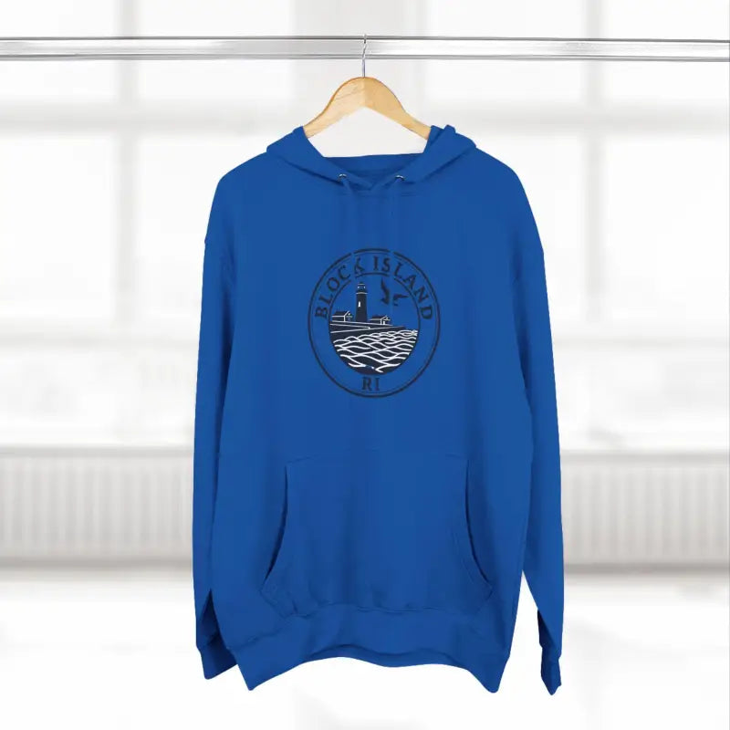 Fleece Hoodie Block Island Rhode Island Lighthouse Unisex Sweatshirt - Ocean State Styles