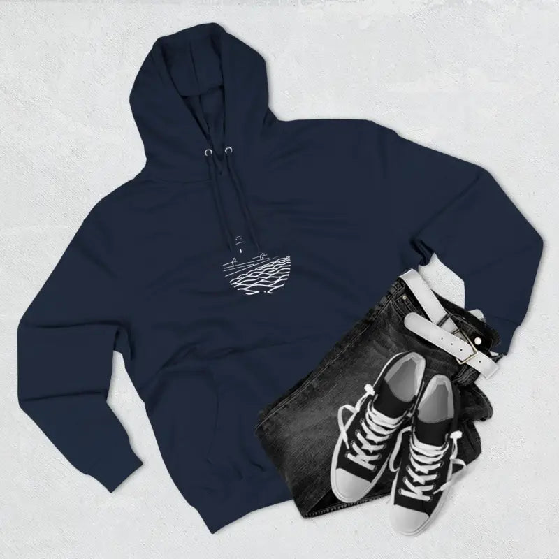 Fleece Hoodie Block Island Rhode Island Lighthouse Unisex Sweatshirt - Ocean State Styles