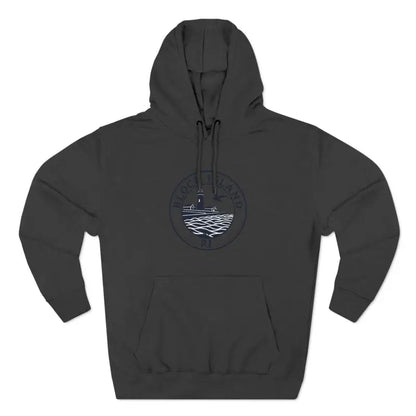 Gray hooded sweatshirt from Block Island North Light Unisex Fleece Hoodie collection