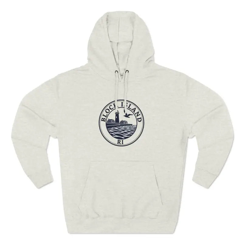 Beige hooded sweatshirt from the Block Island North Light Unisex Fleece Hoodie collection