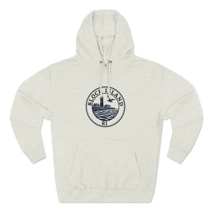 Beige hooded sweatshirt from the Block Island North Light Unisex Fleece Hoodie collection