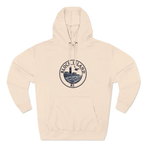 Fleece Hoodie Block Island Rhode Island Lighthouse Unisex Sweatshirt - Ocean State Styles