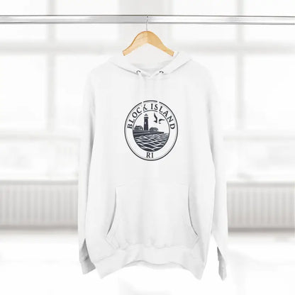 White Block Island North Light Unisex Fleece Hoodie with a stylish design