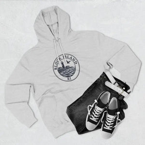 Fleece Hoodie Block Island Rhode Island Lighthouse Unisex Sweatshirt - Ocean State Styles