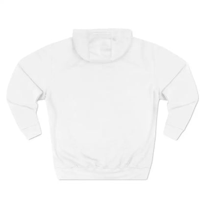 White hooded sweatshirt featuring Block Island North Light Unisex Fleece Hoodie design