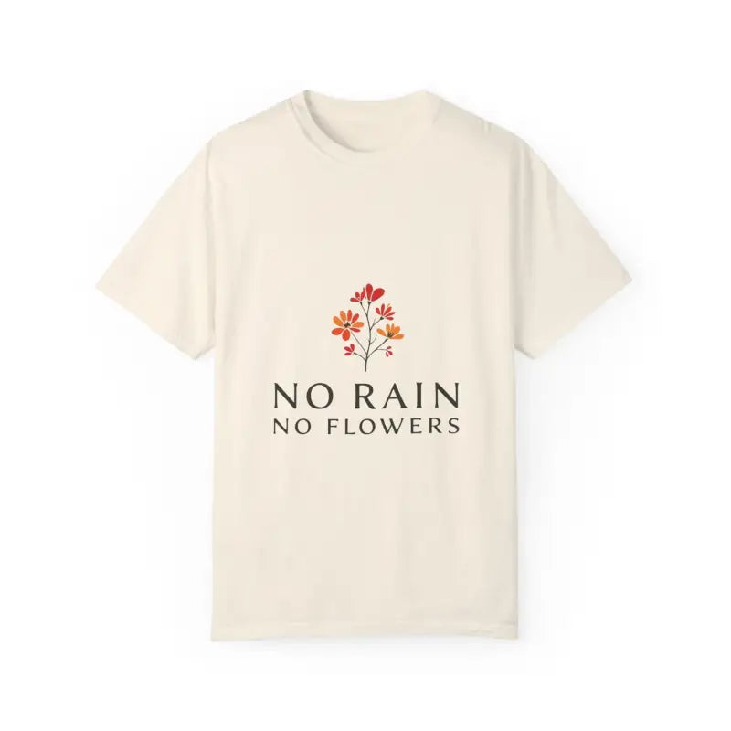 Beige T-shirt with floral design from Floral Design T-Shirt Collection in Salmon White and Light Green