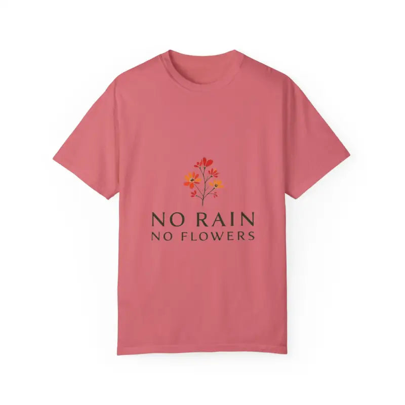 Pink T-shirt with floral design from the Floral Design T-Shirt Collection in Salmon White and Light Green