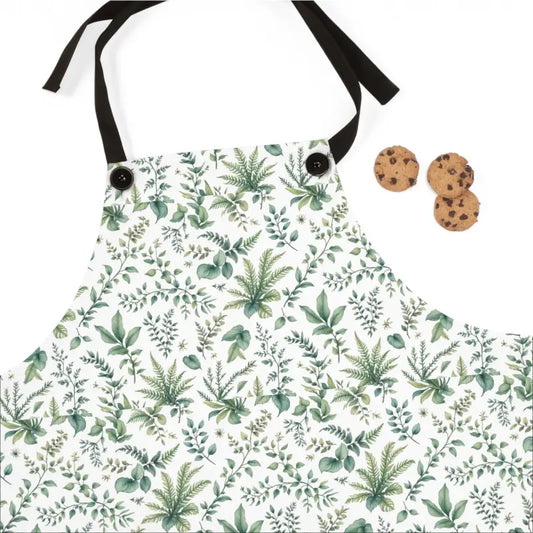 Floral Patterned Apron with Black Straps and Ties - Ocean State Styles