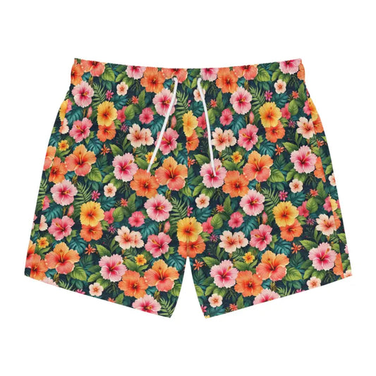 Floral Patterned Swim Trunks for Summer Beachwear - Ocean State Styles