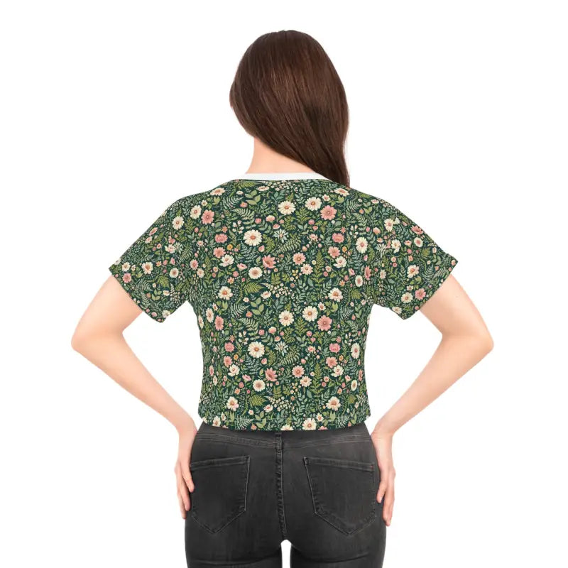 Floral Print Crop Top for Chic Casual Wear - Ocean State Styles