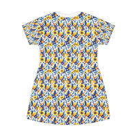 Floral Print Short Sleeve T Shirt Dress for Summer Adventures - Ocean State Styles