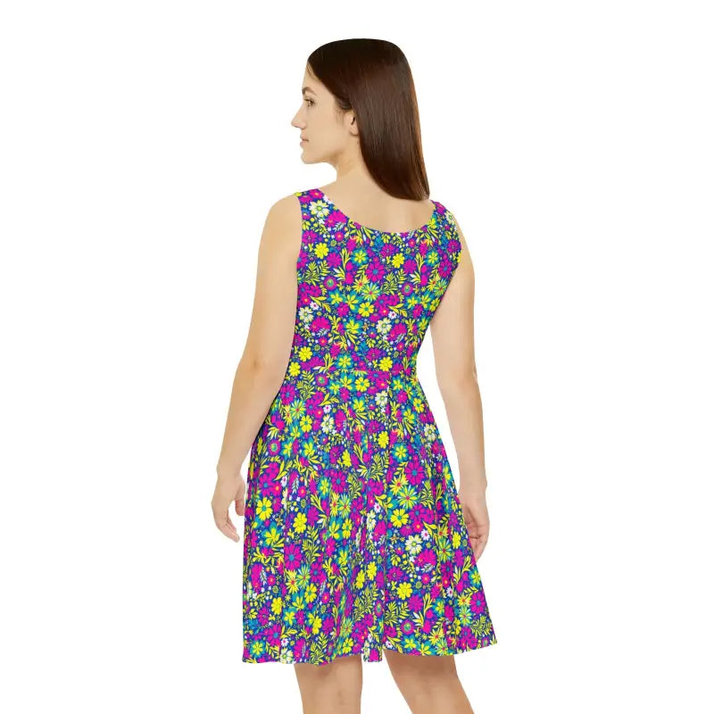 Floral Print Skater Dress for Spring Celebrations in vibrant floral patterns