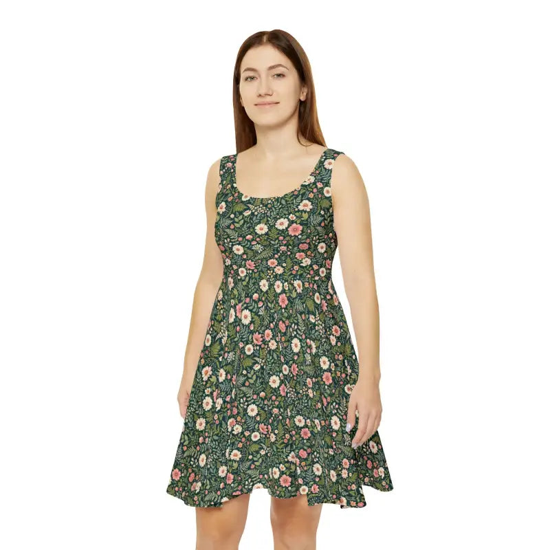 Floral Print Sleeveless Skater Dress for Women - Ocean State Styles