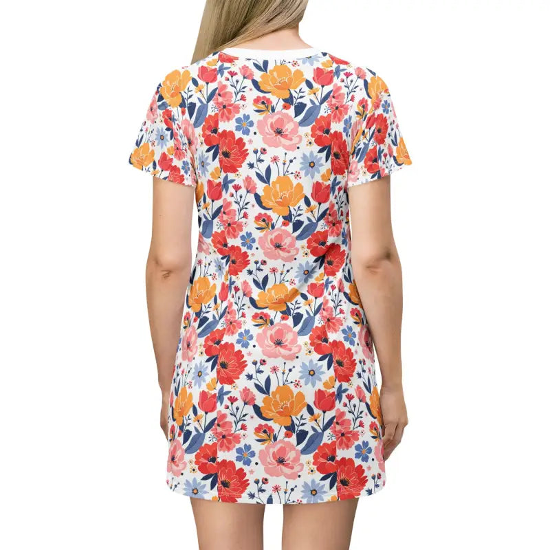 Floral Print T Shirt Dress for Women Lightweight Summer Casual Outfit - Ocean State Styles