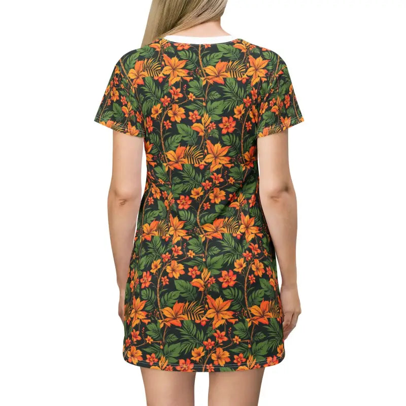Floral Print T Shirt Dress for Women Lightweight Summer Style - Ocean State Styles