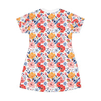 Floral Print T Shirt Dress for Women Lightweight Summer Casual Outfit - Ocean State Styles