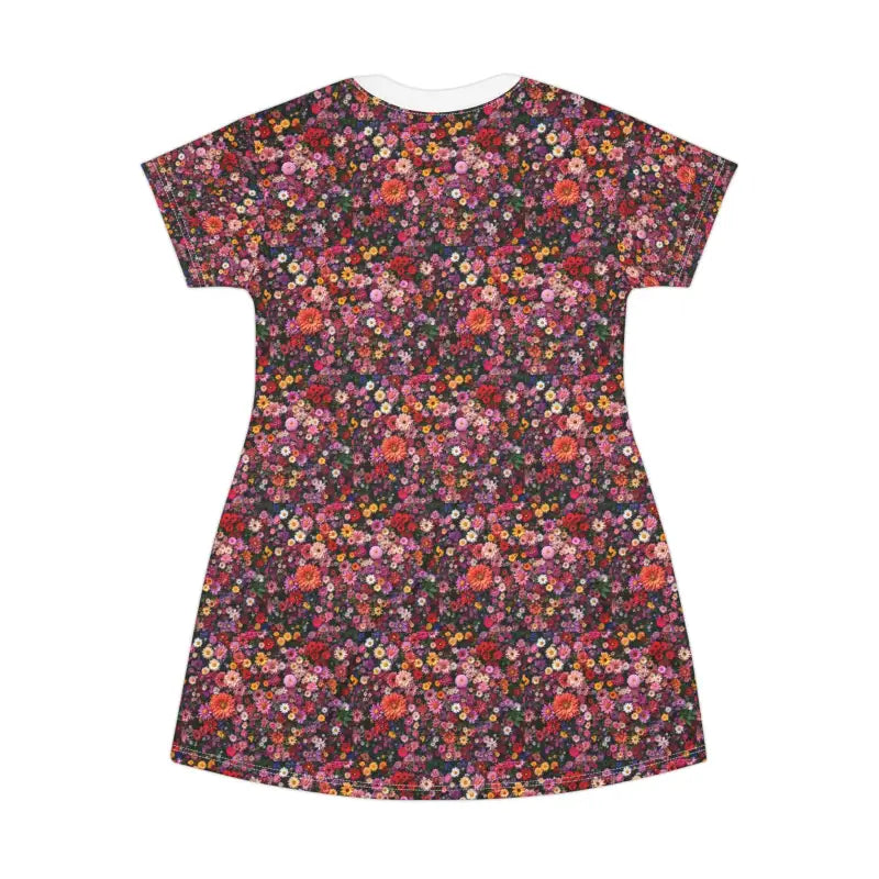 Floral Print T Shirt Dress Casual Summer Style for Women in vibrant floral design