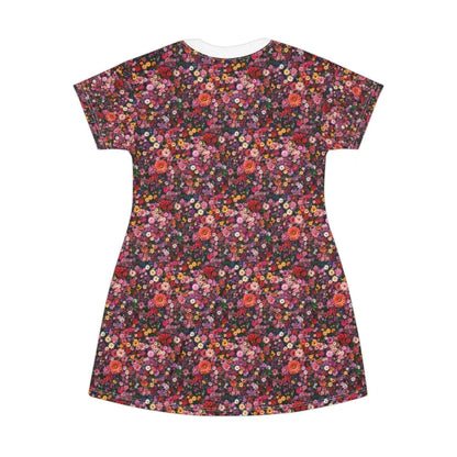 Floral Print T Shirt Dress Casual Summer Style for Women in vibrant floral design