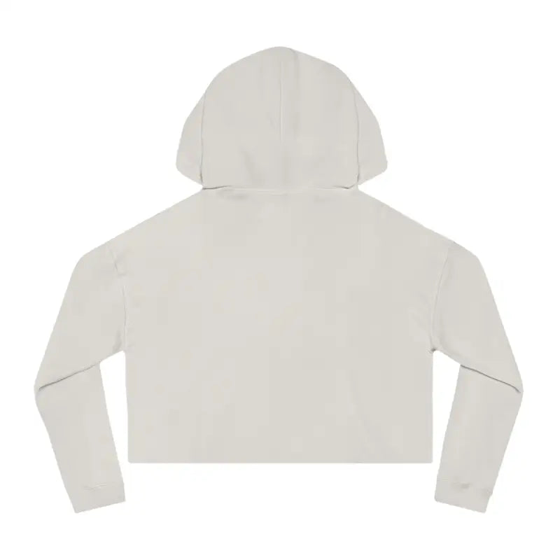 Light grey long-sleeved cropped hoodie with relaxed fit from Flower Child Pastel Floral Print collection