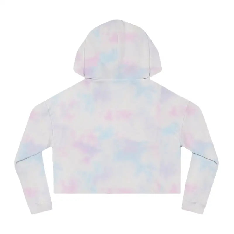 Pastel tie-dye cropped hoodie with floral print from Flower Child collection