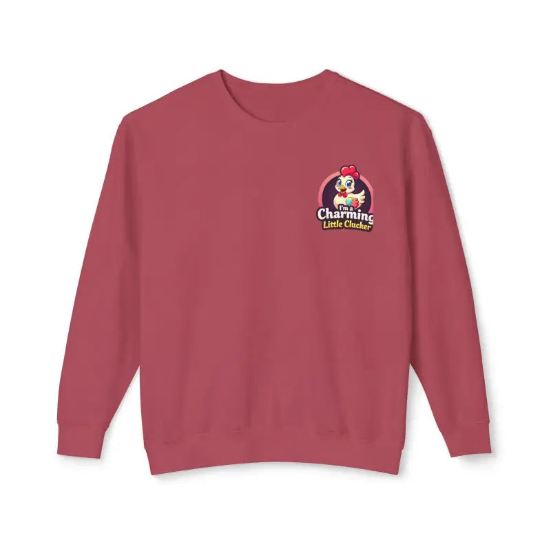 Maroon crewneck sweatshirt from Funny Female Hen Lightweight Sweatshirt collection