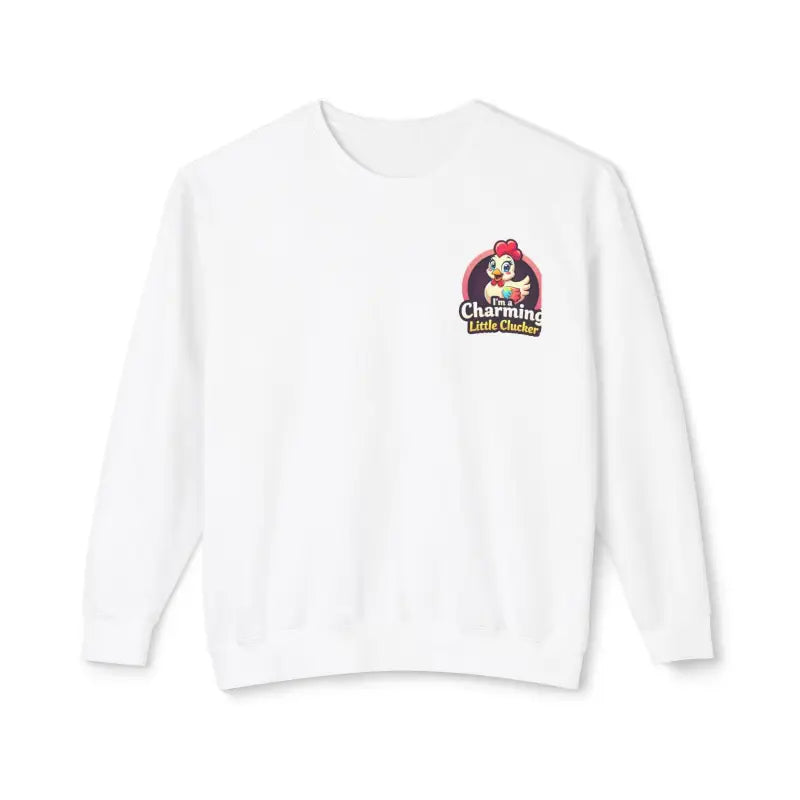 White sweatshirt with logo from Funny Female Hen Lightweight Sweatshirt collection