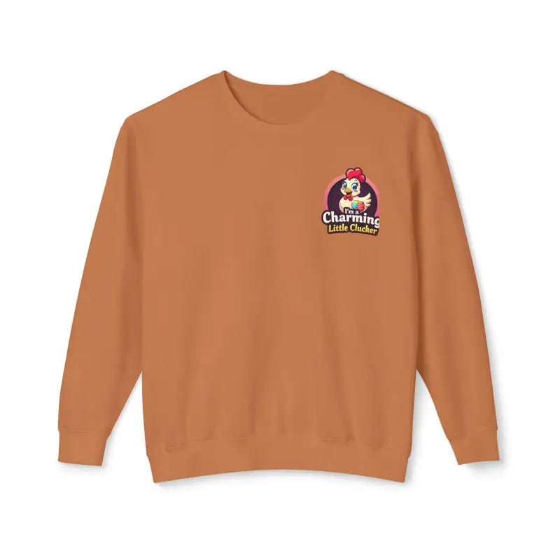 Brown crewneck sweatshirt from the Funny Female Hen Lightweight Sweatshirt collection