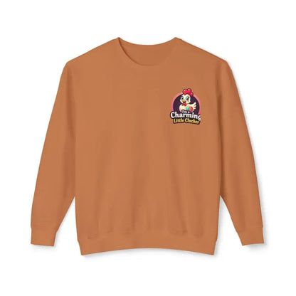 Brown crewneck sweatshirt from the Funny Female Hen Lightweight Sweatshirt collection
