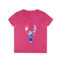Geometric Lobster V Neck T Shirt for Summer Fun - Ocean State Styles