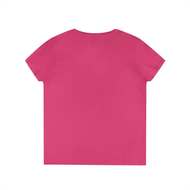 Fuchsia short-sleeved Geometric Lobster V Neck T Shirt on display