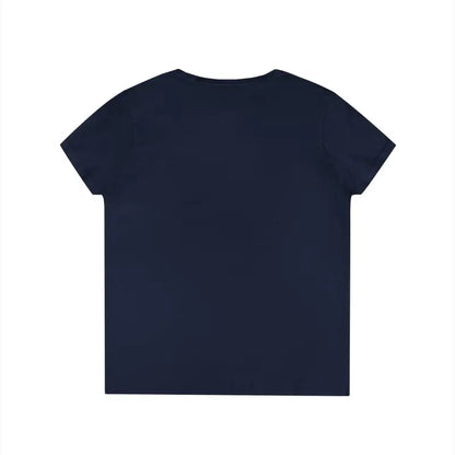 Navy blue Geometric Lobster V Neck T Shirt displayed on a neutral background