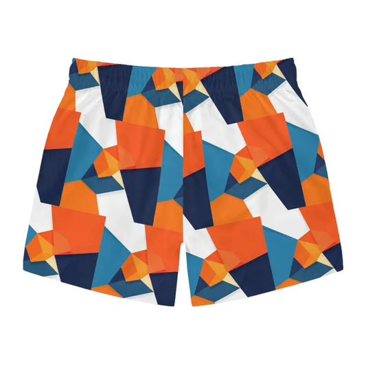 Geometric Patterned Swim Trunks for Men Stylish Summer Swimwear - Ocean State Styles