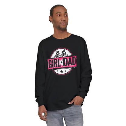 Black long-sleeved shirt for Girl Dad, ideal for proud fathers of daughters