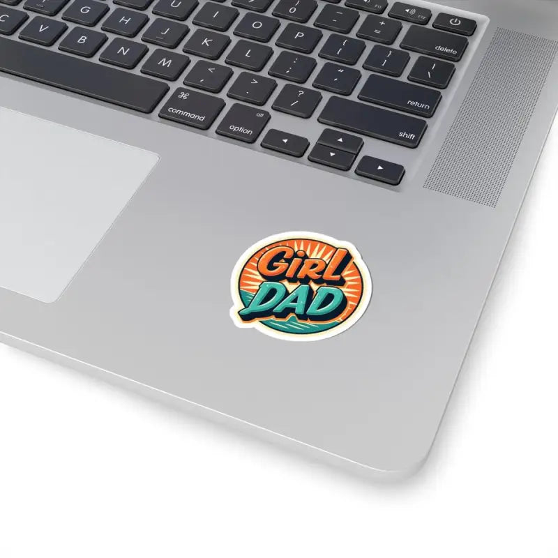 Round Girl Dad sticker designed for home decor and unique gift options