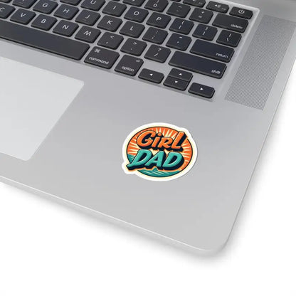Round Girl Dad sticker designed for home decor and unique gift options