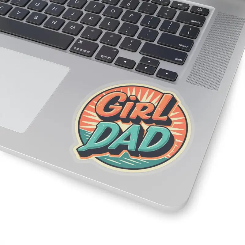 Round Girl Dad sticker for home decor and gifts with a retro style design