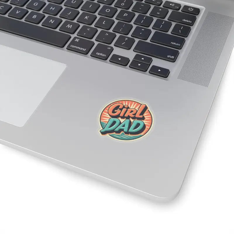 Round Girl Dad sticker for home decor and gifts in retro style design
