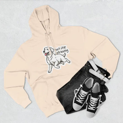 Beige Golden Retriever Dog Graphic Hoodie featuring a playful dog design