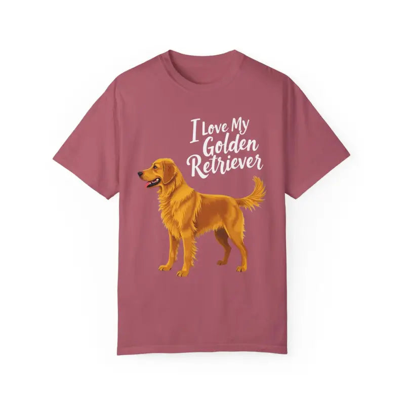 Mauve unisex t-shirt featuring a Golden Retriever graphic for dog lovers