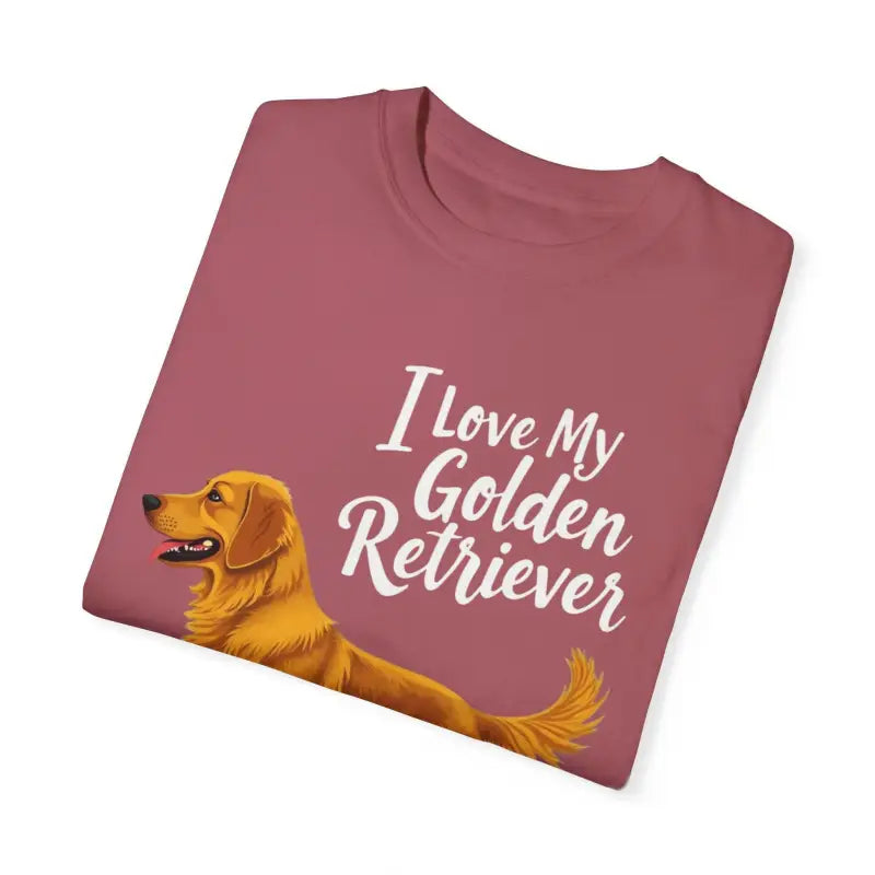 Mauve unisex t-shirt featuring a Golden Retriever graphic for dog lovers