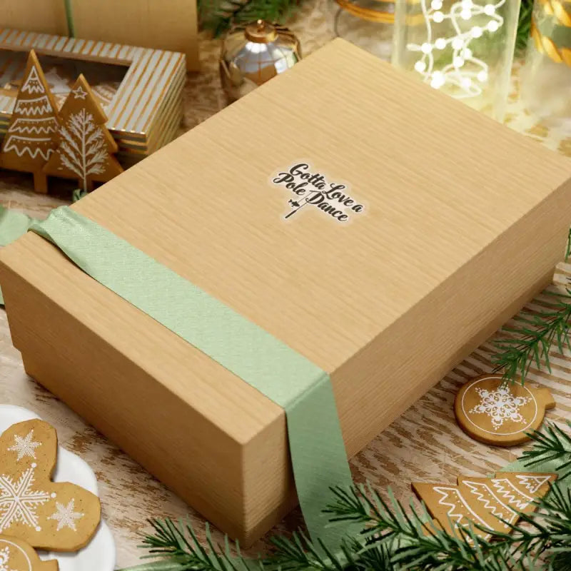 Wrapped gift box featuring Gotta Love a Pole Dance Fishing Sticker design